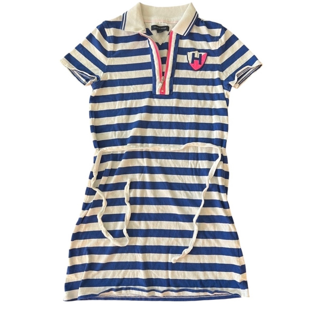 Tommy Hilfiger Blue and White Striped Kids Casual Dress
